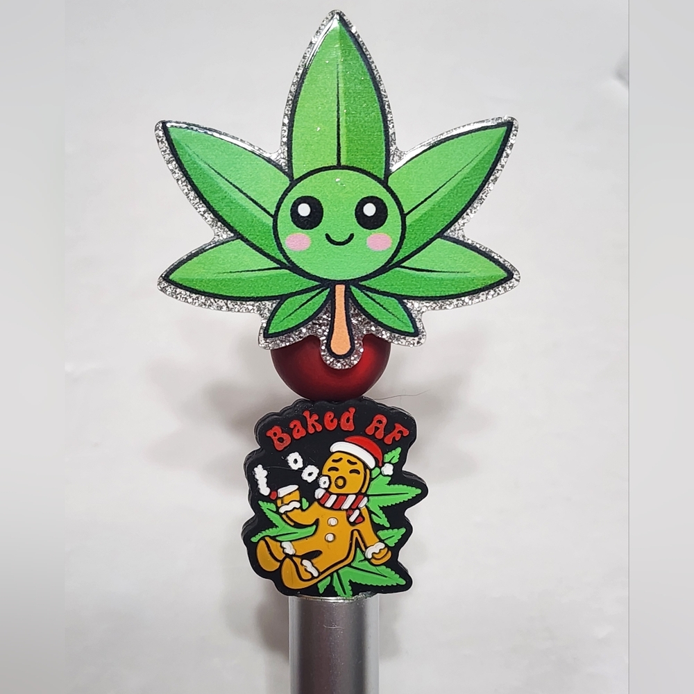 Baked AF Pen Funny Gift Stocking Stuffer Leaf Gingerbread‎ Man Christmas Xmas